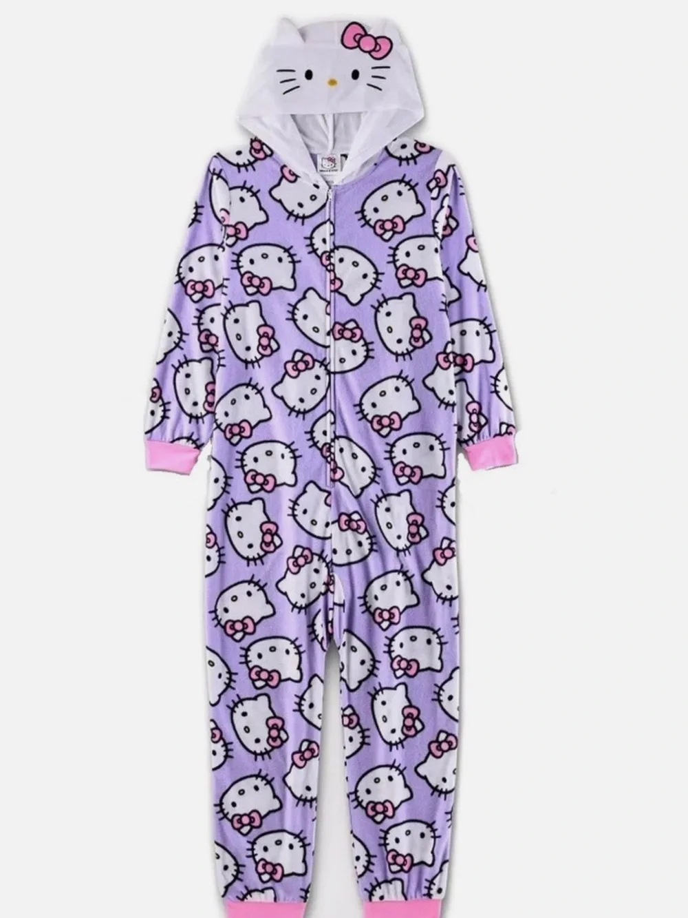 Hello Kitty Girls' Hooded One-Piece Pajama
